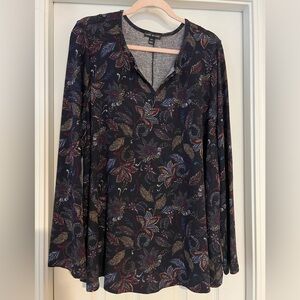 Lane Bryant Multicolor Floral Knit Blouse